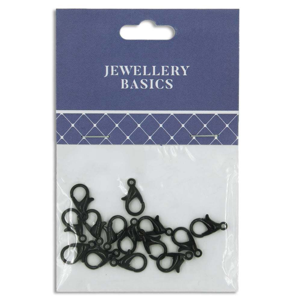 Lobster Clasps 11mm Black 14Pcs