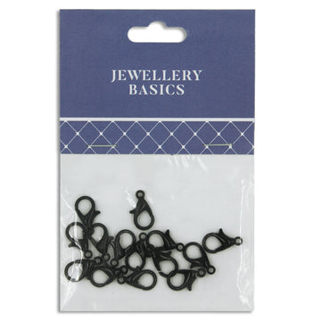 Lobster Clasps 11mm Black 14Pcs