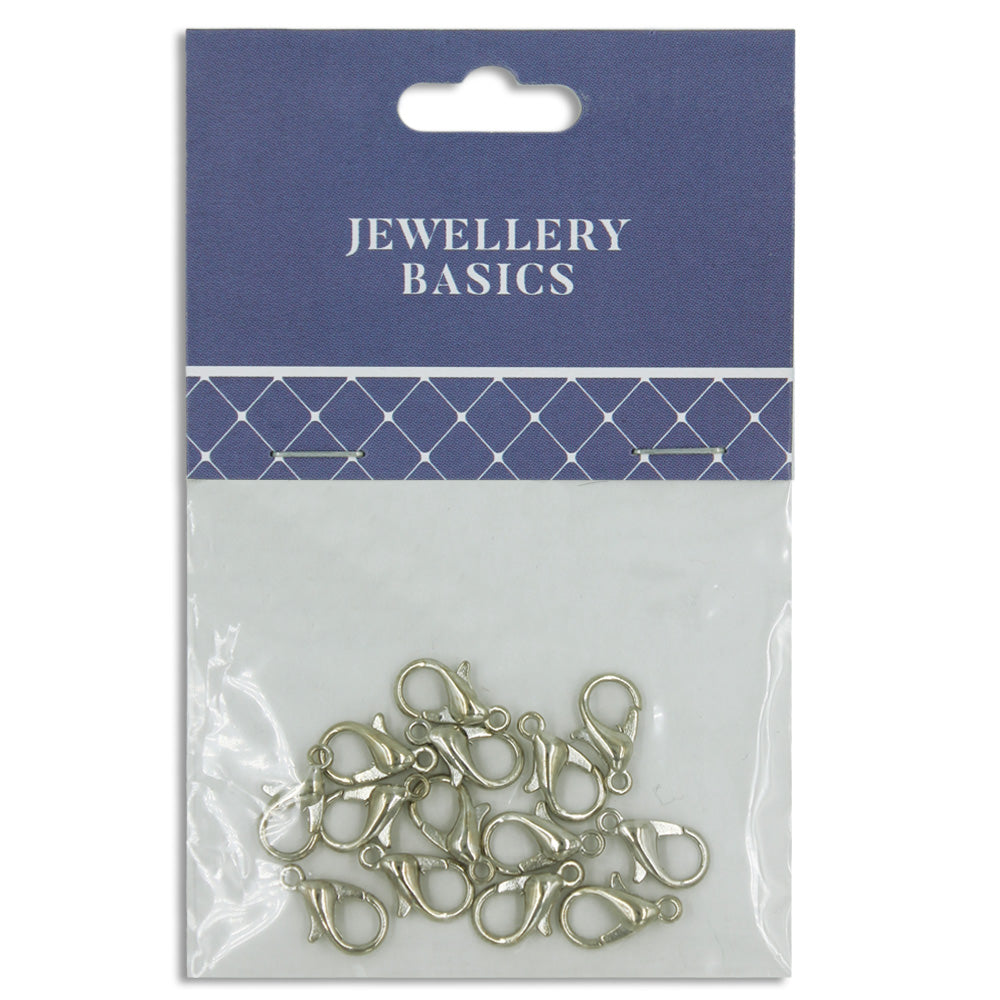 Lobster Clasps 11mm Dark Silver 14Pcs