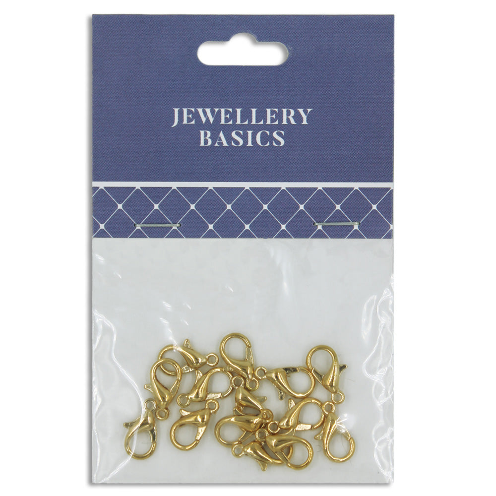 Lobster Clasps 11mm Gold 14Pcs