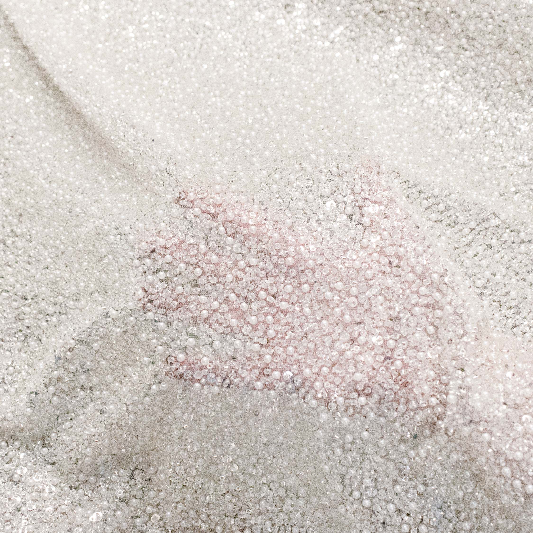 Luxury Pearl & Crystal Beaded Sequins Mesh Lace – SS41900 White