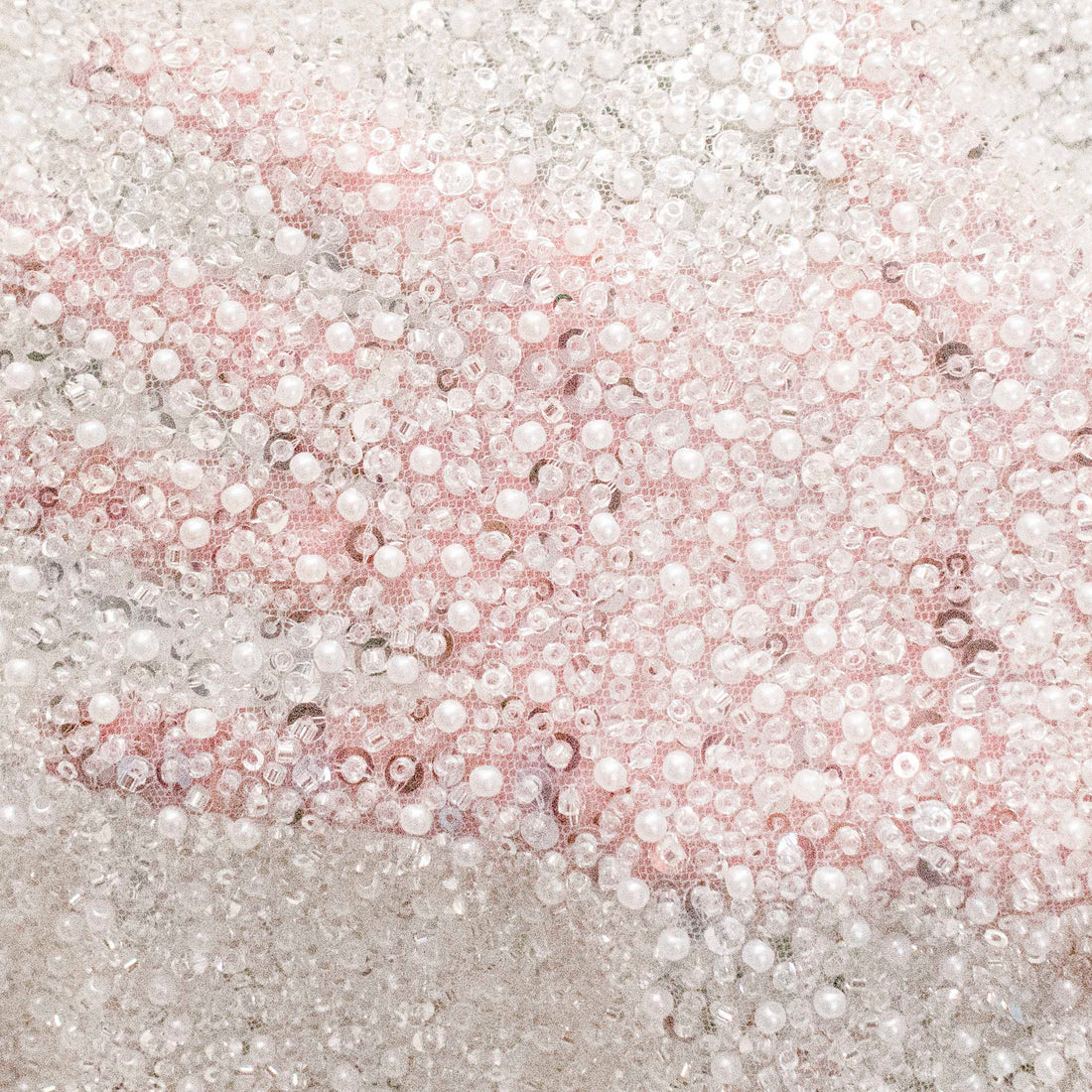 Luxury Pearl & Crystal Beaded Sequins Mesh Lace – SS41900 White