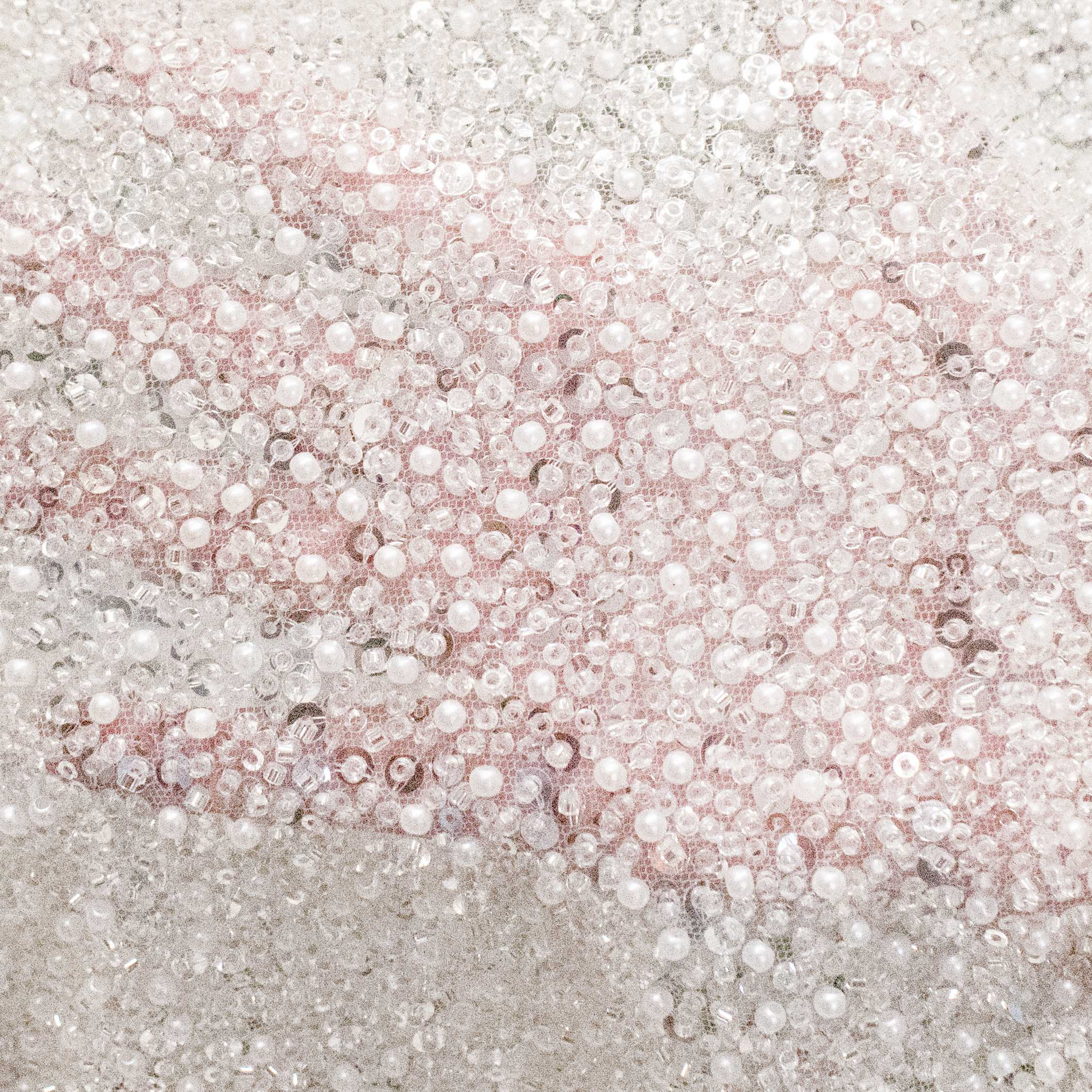 Luxury Pearl & Crystal Beaded Sequins Mesh Lace – SS41900 White