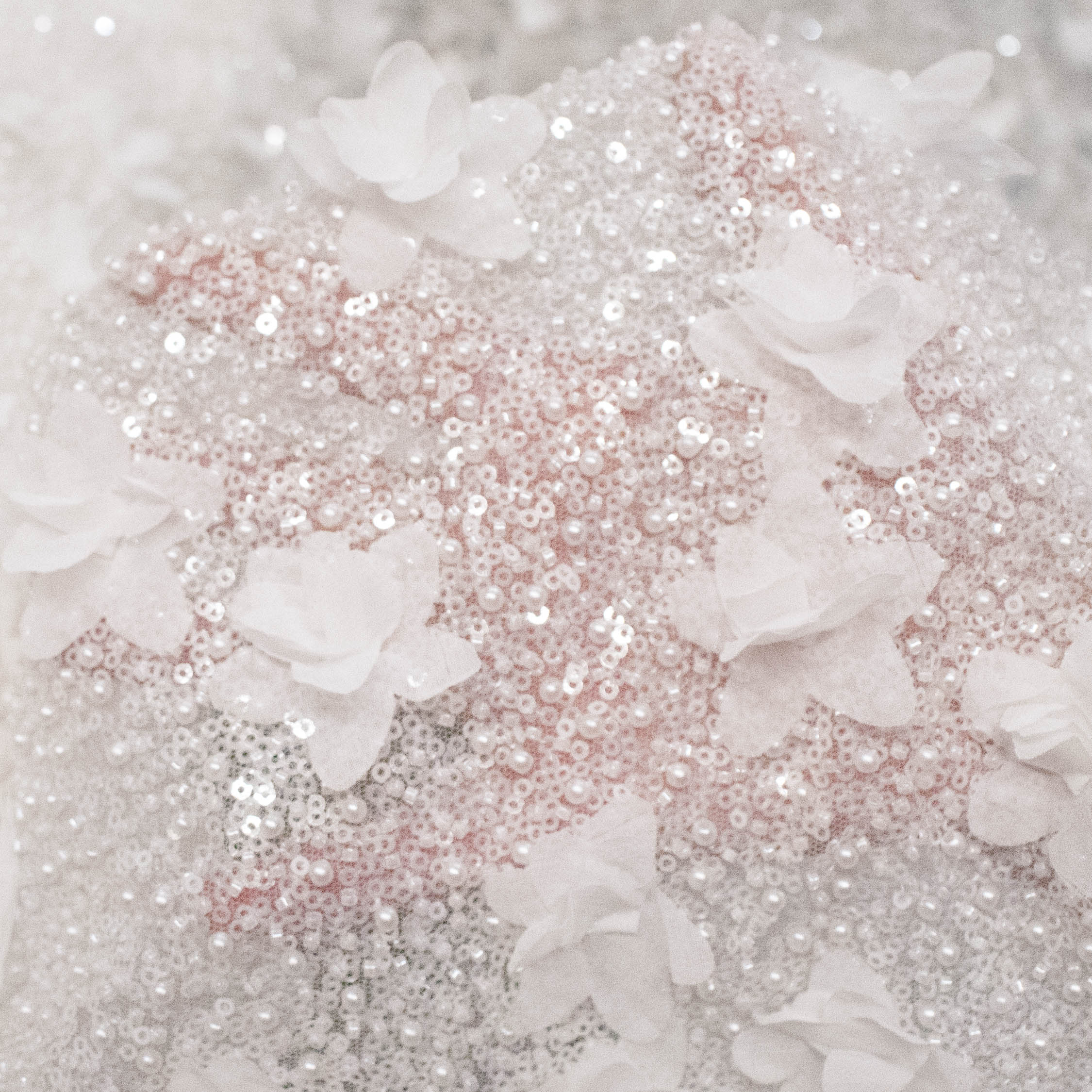 Luxury Pearl & Crystal Beaded Sequins Mesh Lace – SS41901 White 3D Flowers Ombre Heavy Border