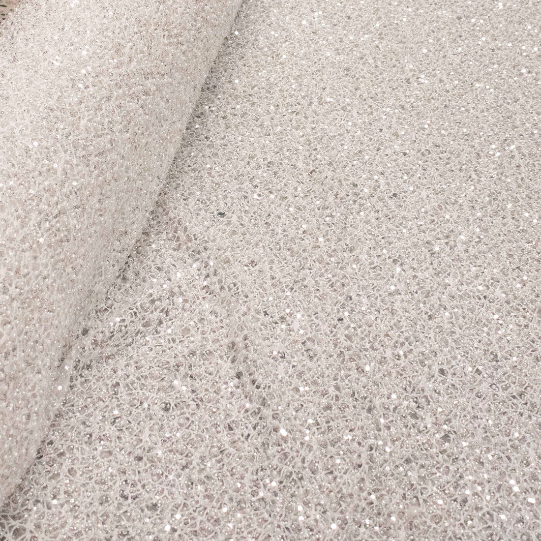 Luxury Pearl & Crystal Beaded Sequins Mesh Lace – SS41902 White Corded Net