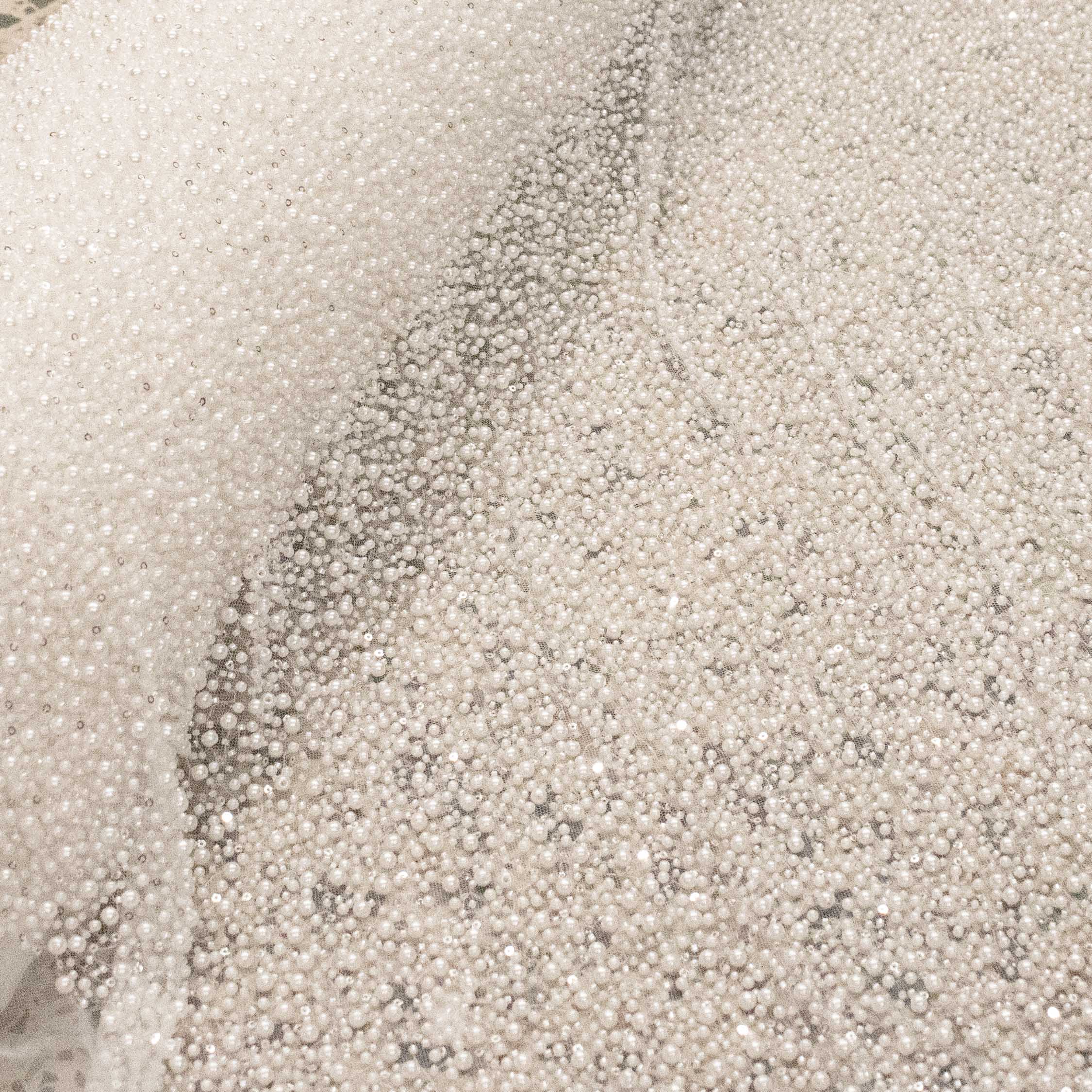 Luxury Pearl & Crystal Beaded Sequins Mesh Lace – SS41903 White