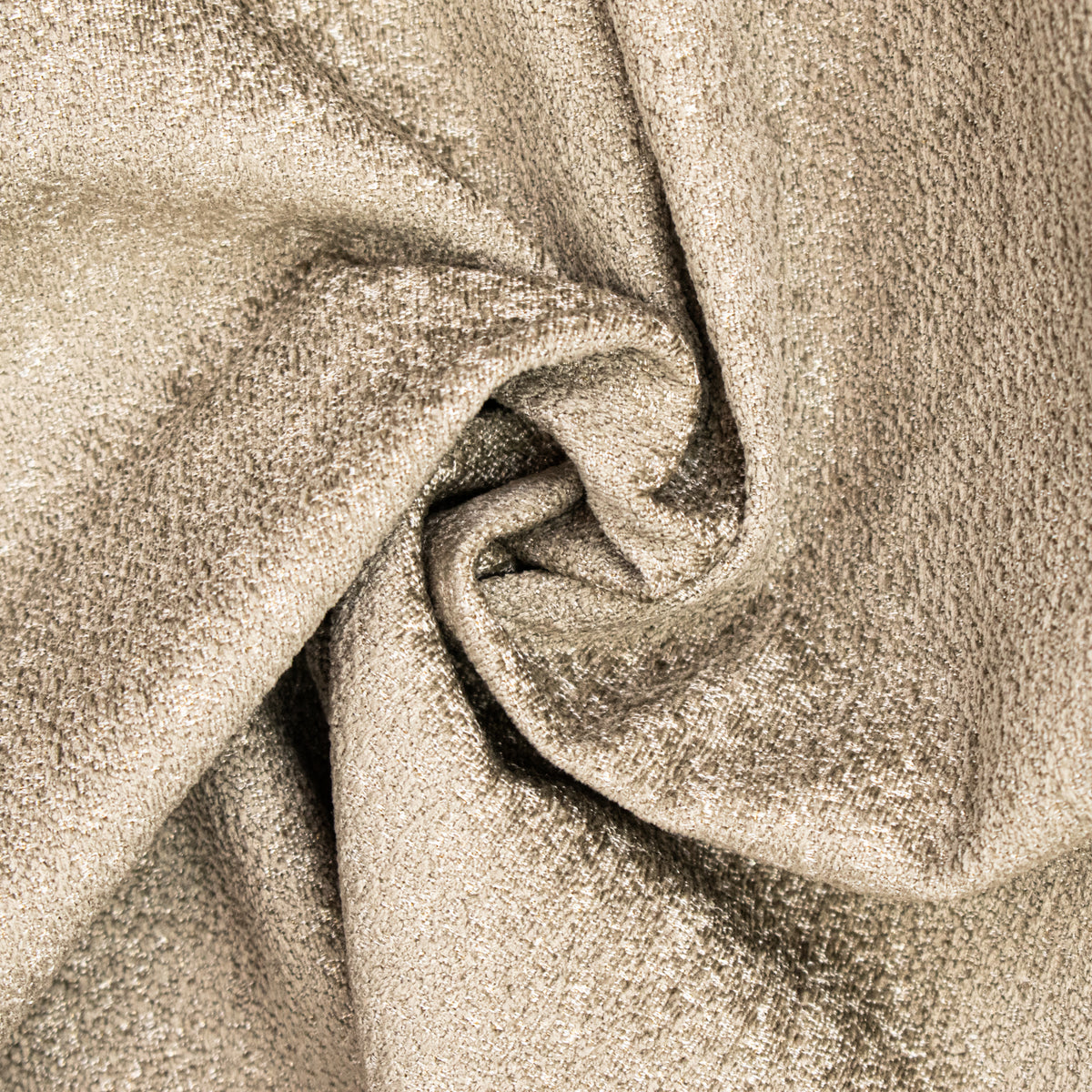 Metallic Lurex Chenille Curtaining & Upholstery Fabric in Beige