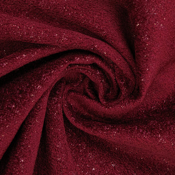 Metallic Lurex Chenille Curtaining & Upholstery Fabric in Maroon