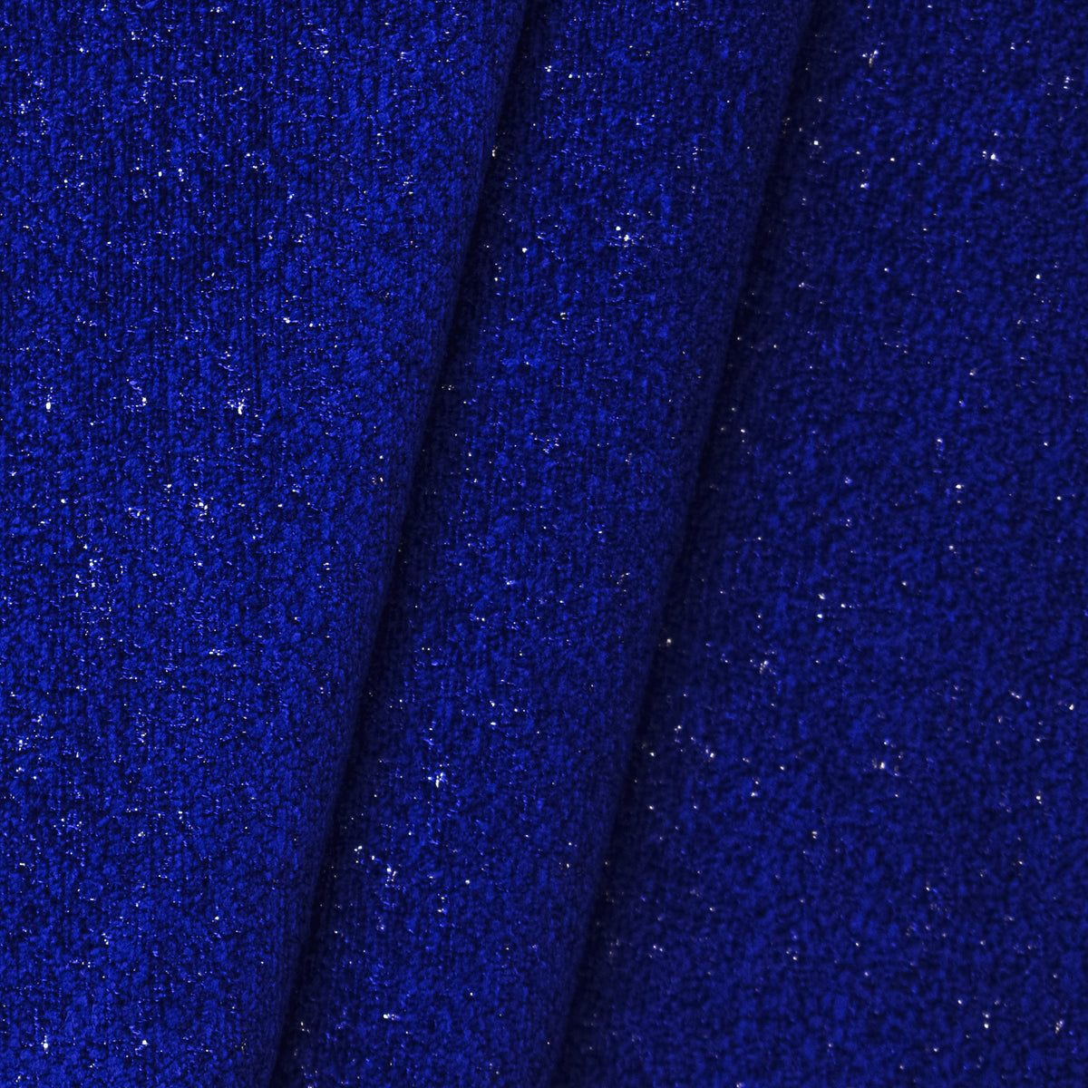 Metallic Lurex Chenille Curtaining & Upholstery Fabric in Royal Blue