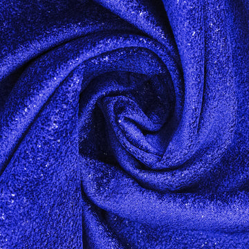 Metallic Lurex Chenille Curtaining & Upholstery Fabric in Royal Blue