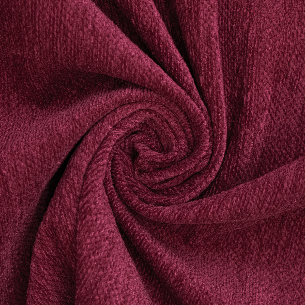 Metallic Lurex Chenille Curtaining & Upholstery Fabric with Foil Backing in Maroon