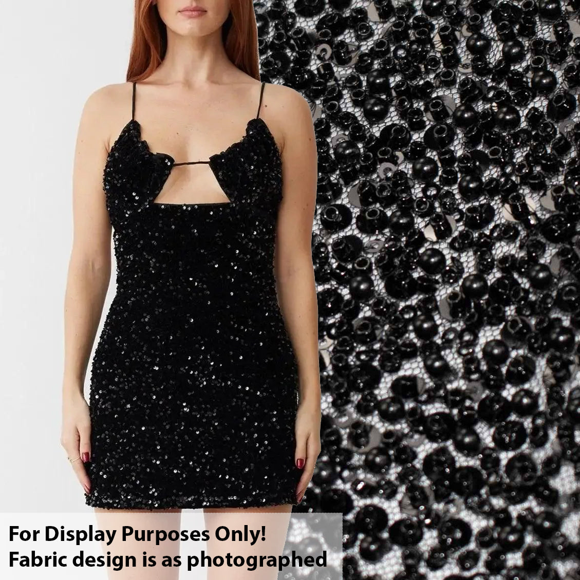 Luxury Pearl & Crystal Beaded Sequins Mesh Lace – SS41900 Black