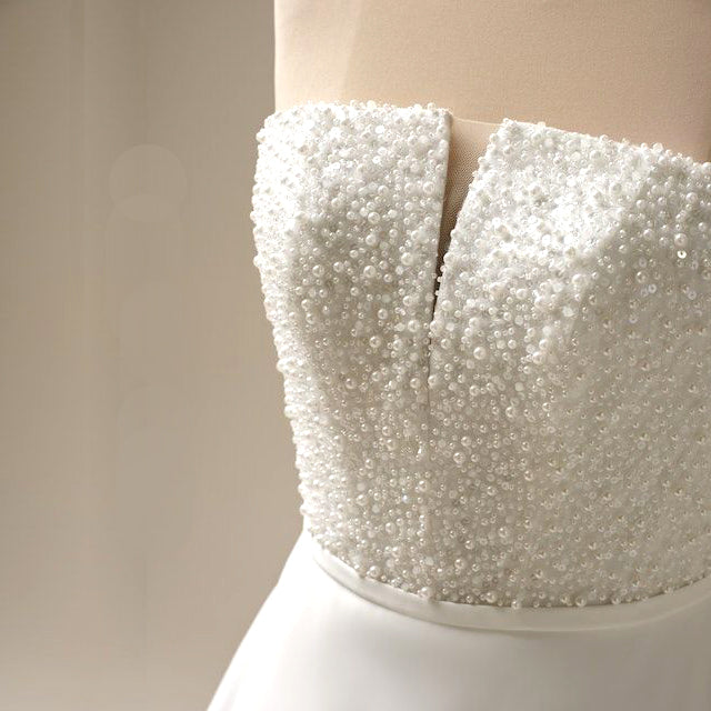 Luxury Pearl & Crystal Beaded Sequins Mesh Lace – SS41903 White