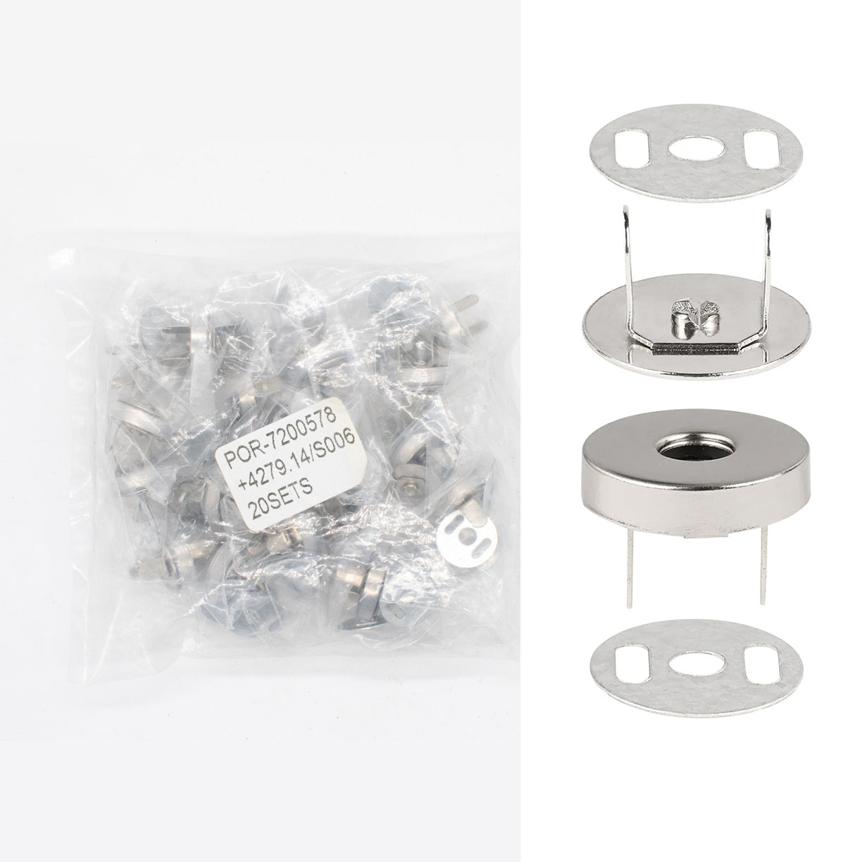 Magnetic Button Snap Fastener 14mm - 20 Sets