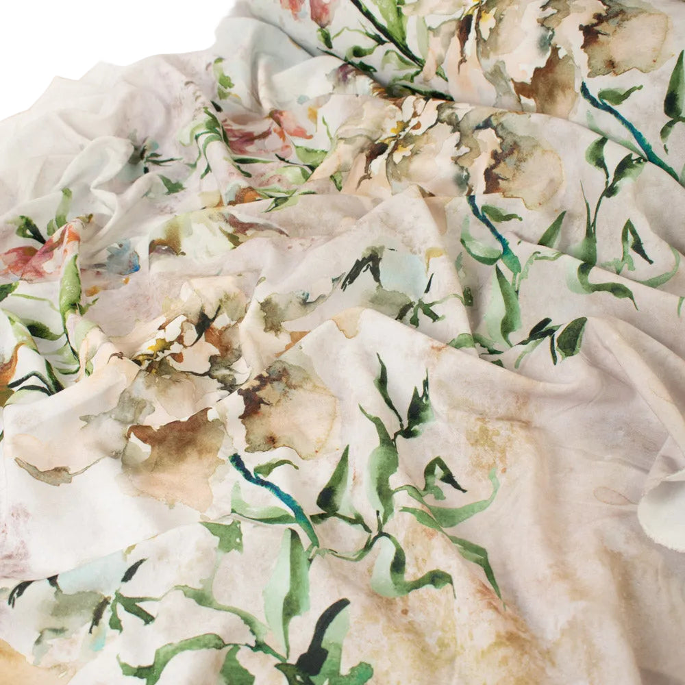 280CM Wide Magnolia Bloom Floral Printed Curtaining/Upholstery Fabric