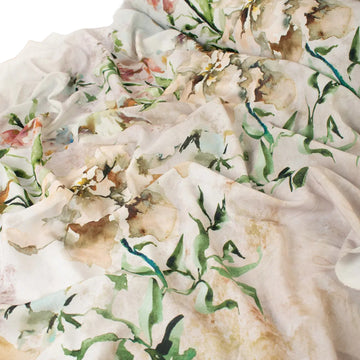 280CM Wide Magnolia Bloom Floral Printed Curtaining/Upholstery Fabric