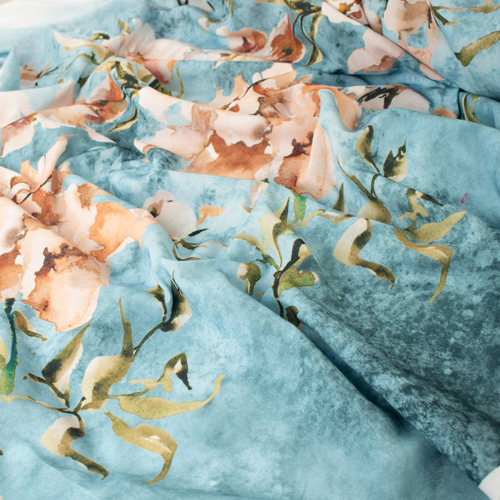 280CM Wide Magnolia Bloom Floral Printed Curtaining/Upholstery Fabric