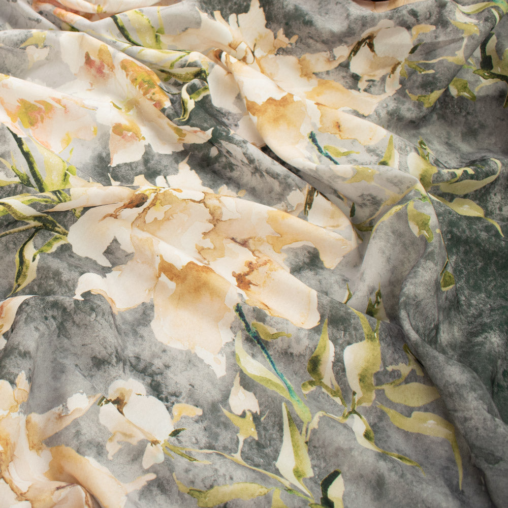 280CM Wide Magnolia Bloom Floral Printed Curtaining/Upholstery Fabric