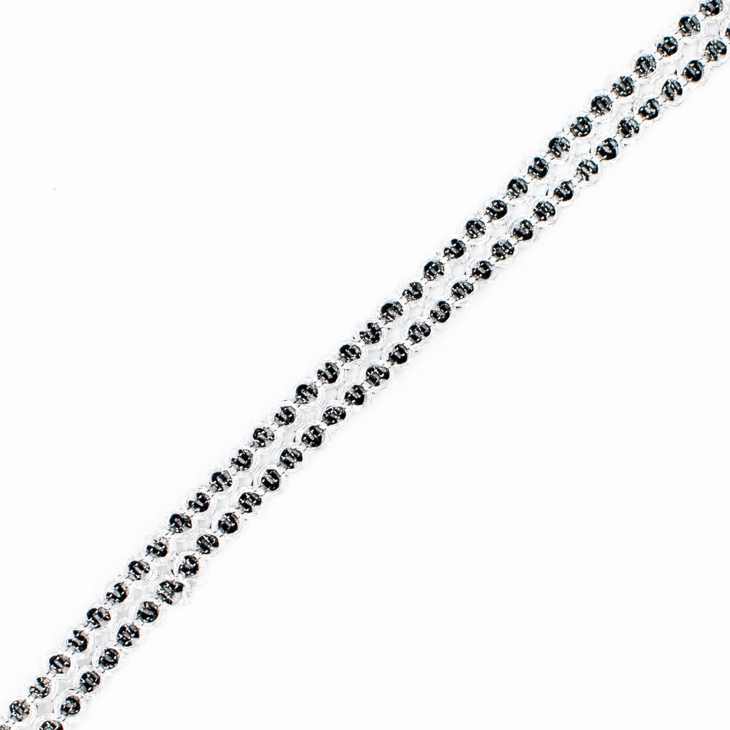 Simplicity Silver/Black Metallic Cord Trim- 10mm