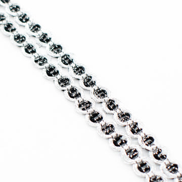 Simplicity Silver/Black Metallic Cord Trim- 10mm