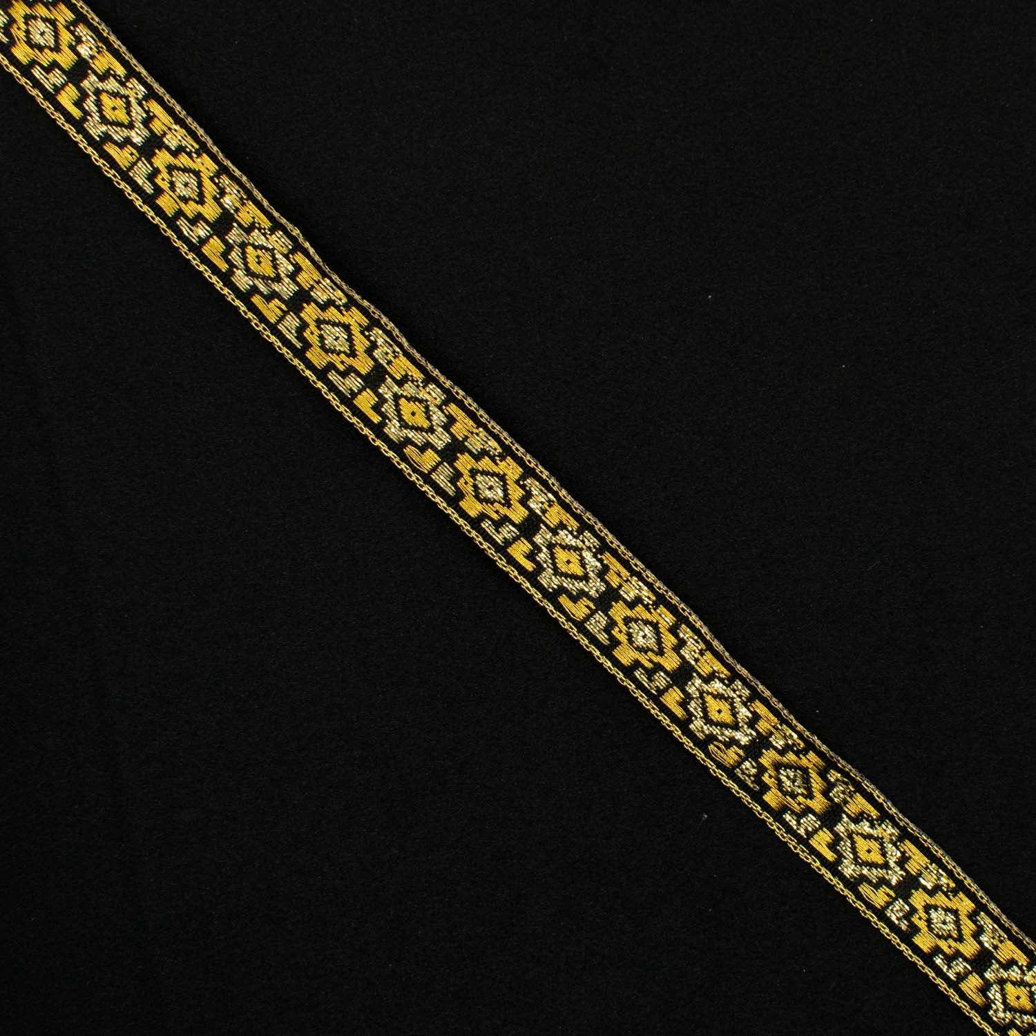 Metallic Fancy Embroidered Jacquard Ribbon-15mm