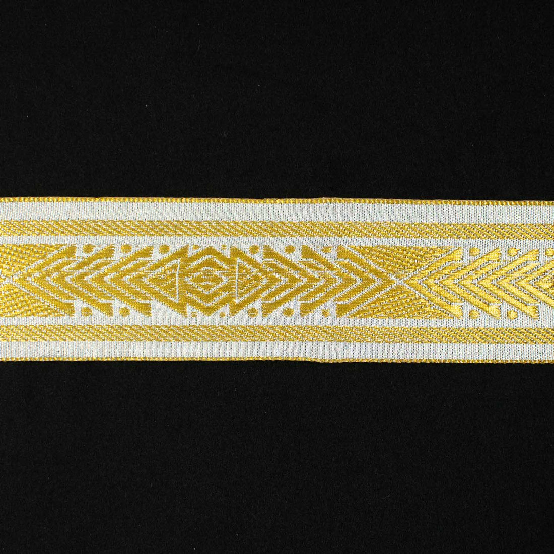 Metallic Fancy Embroidered Jacquard Ribbon-40mm