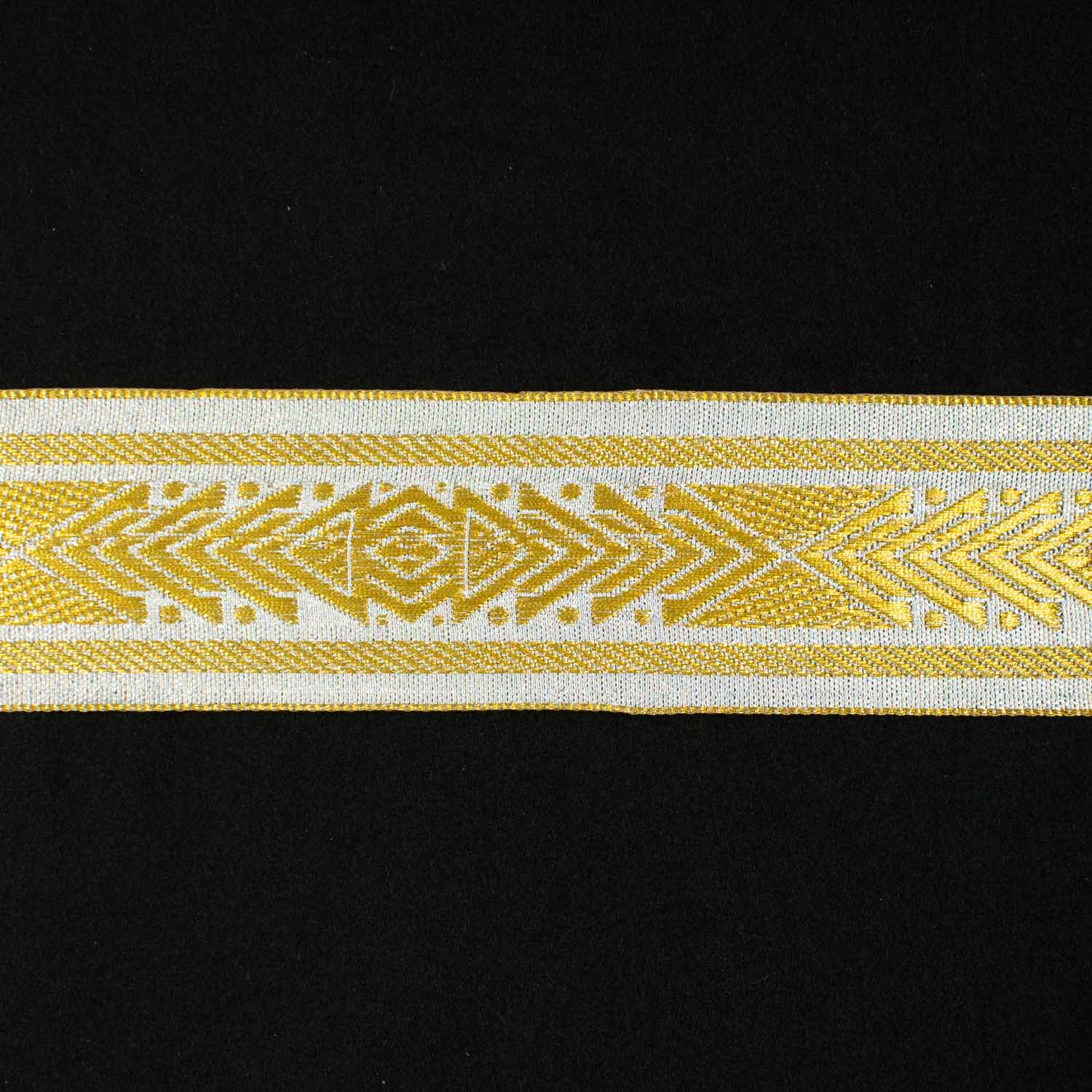 Metallic Fancy Embroidered Jacquard Ribbon-40mm