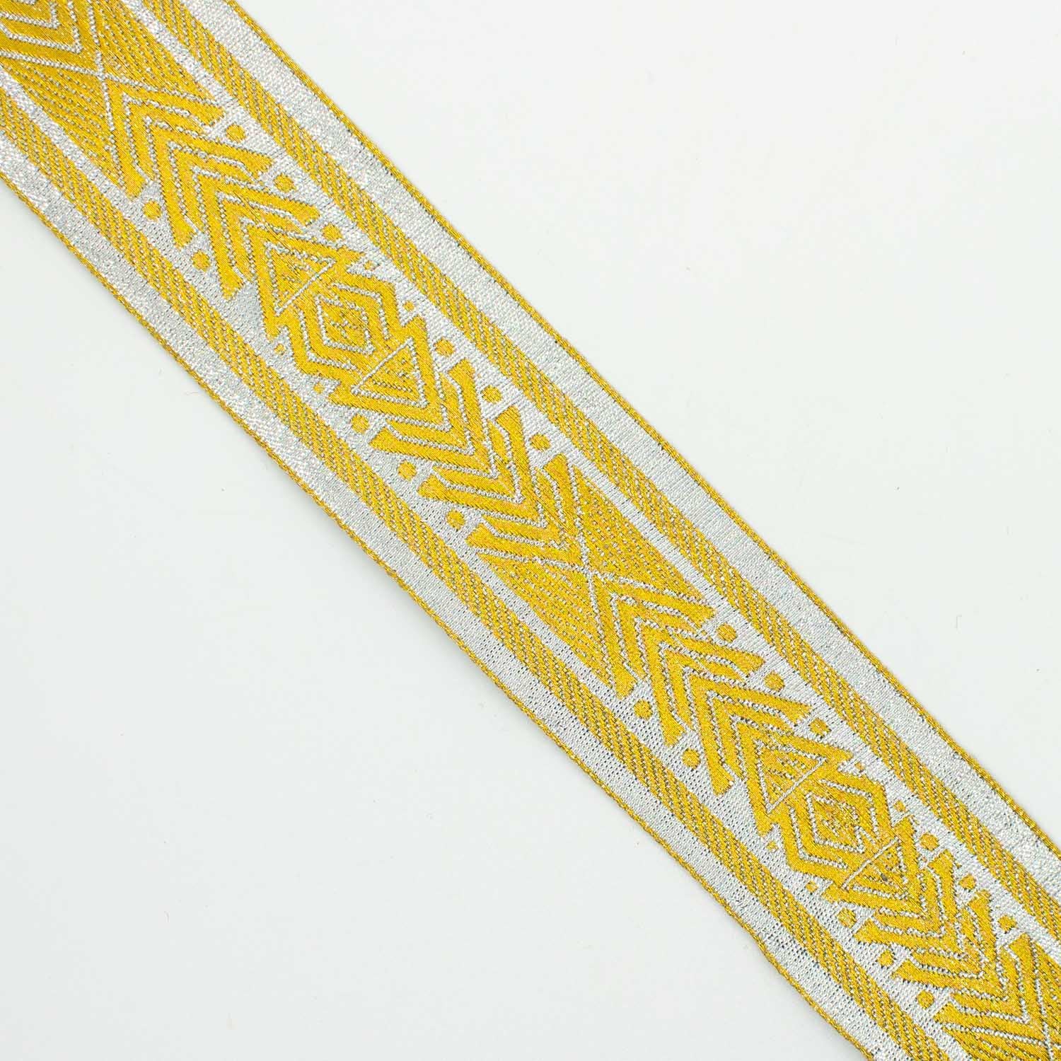 Metallic Fancy Embroidered Jacquard Ribbon-40mm