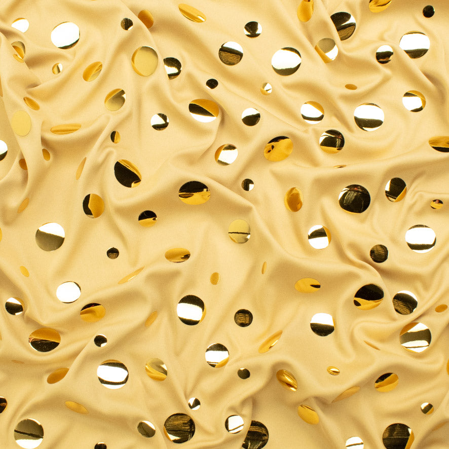 Metallic Shiny Sequin Disco Dots 2-Way Stretch Knit