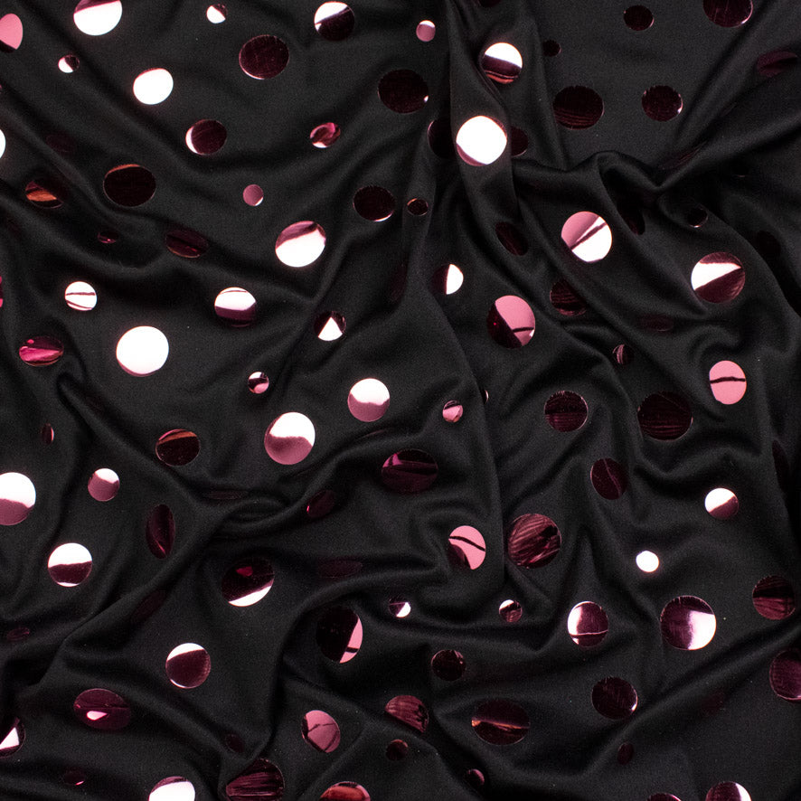 Metallic Shiny Sequin Disco Dots 2-Way Stretch Knit