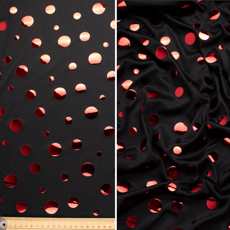 Metallic Shiny Sequin Disco Dots 2-Way Stretch Knit