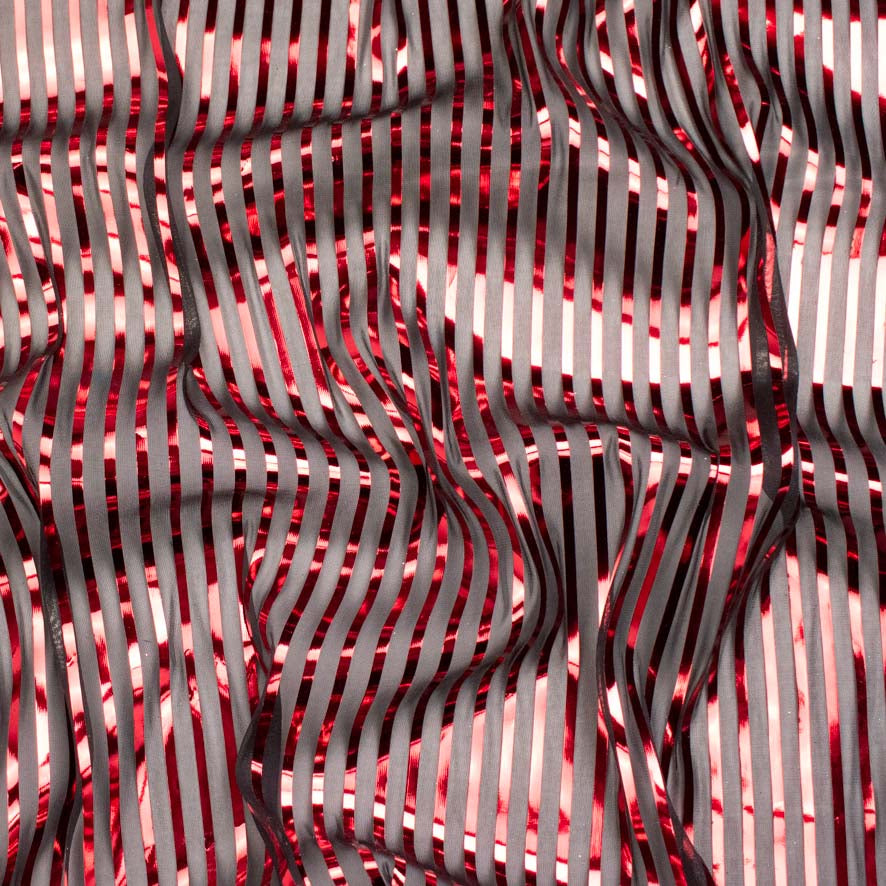 Metallic Shiny Stripes Mesh Knit