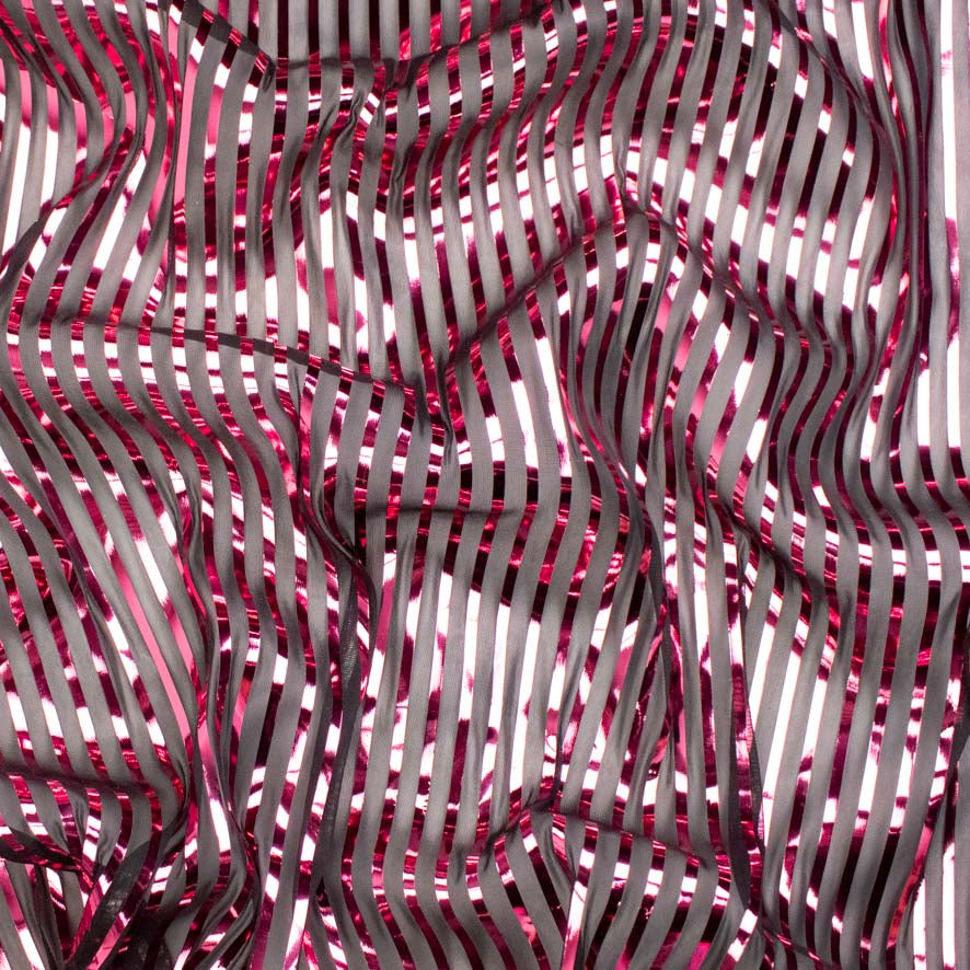 Metallic Shiny Stripes Mesh Knit
