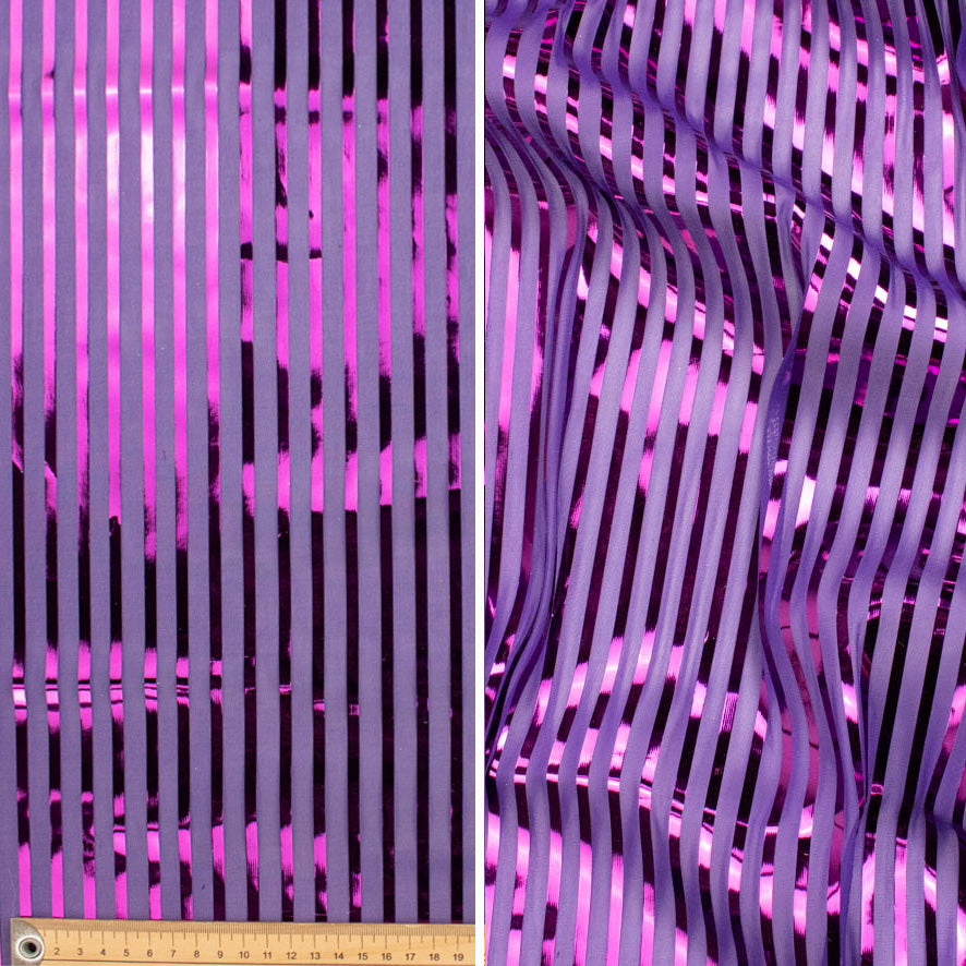 Metallic Shiny Stripes Mesh Knit
