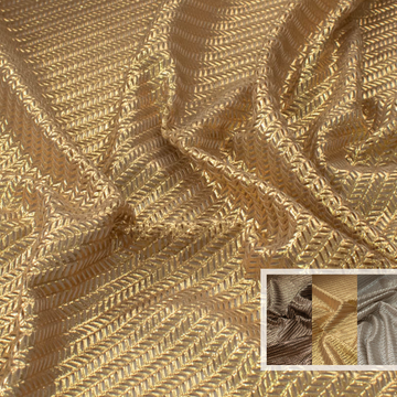 Soft Stretch Metallic Chevron Knit - Lurex Effect