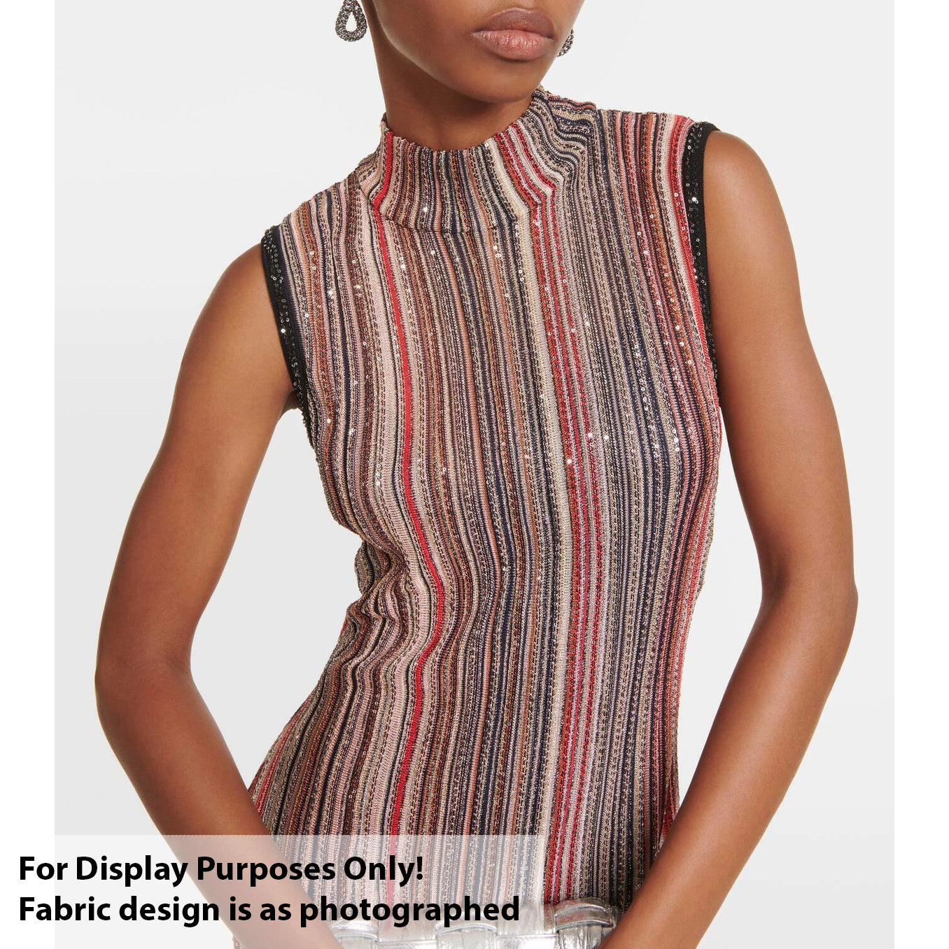 Pleated Metallic Ribbed-Knit