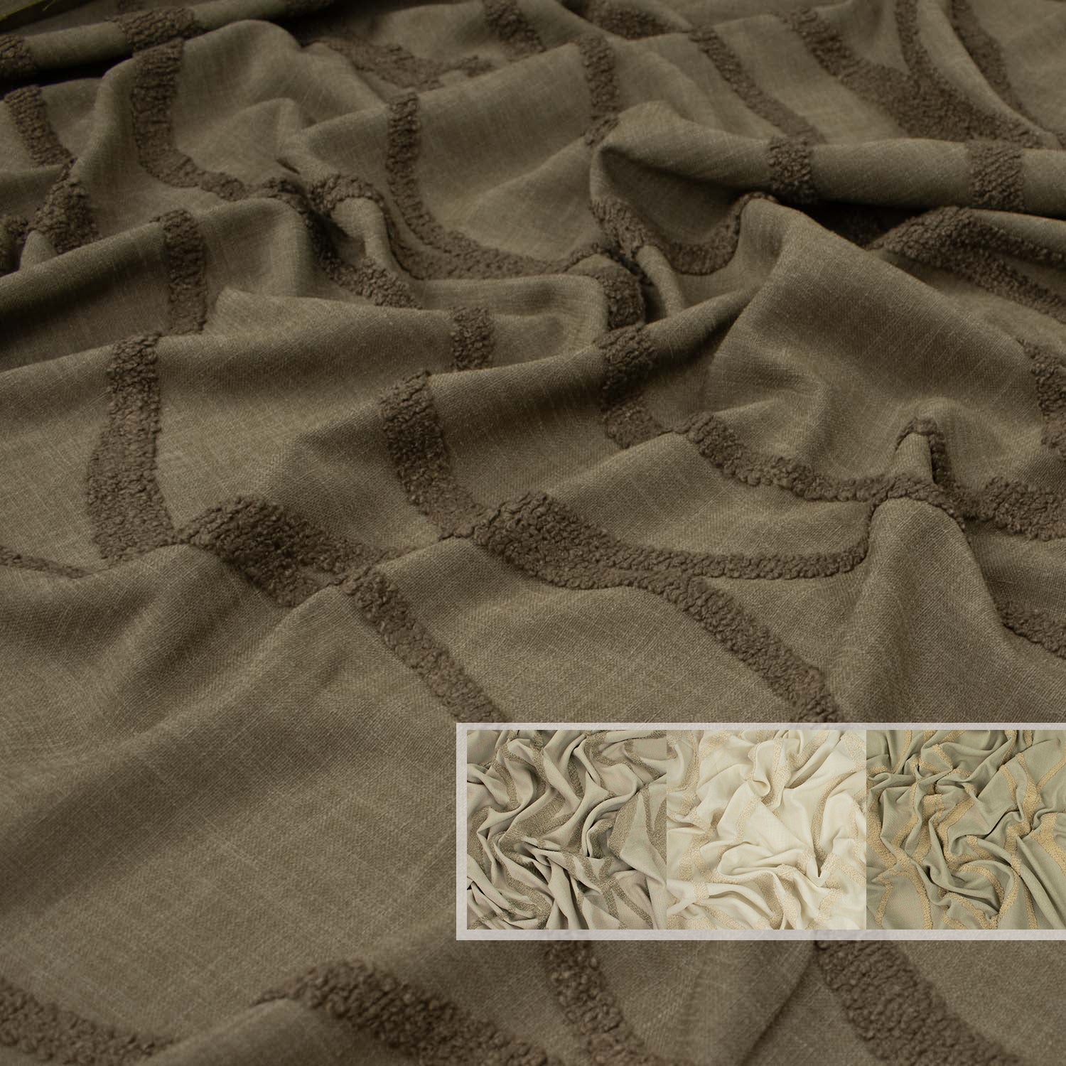 Molto by Zepel Curtaining/Upholstery Embroideredn Wave Linen