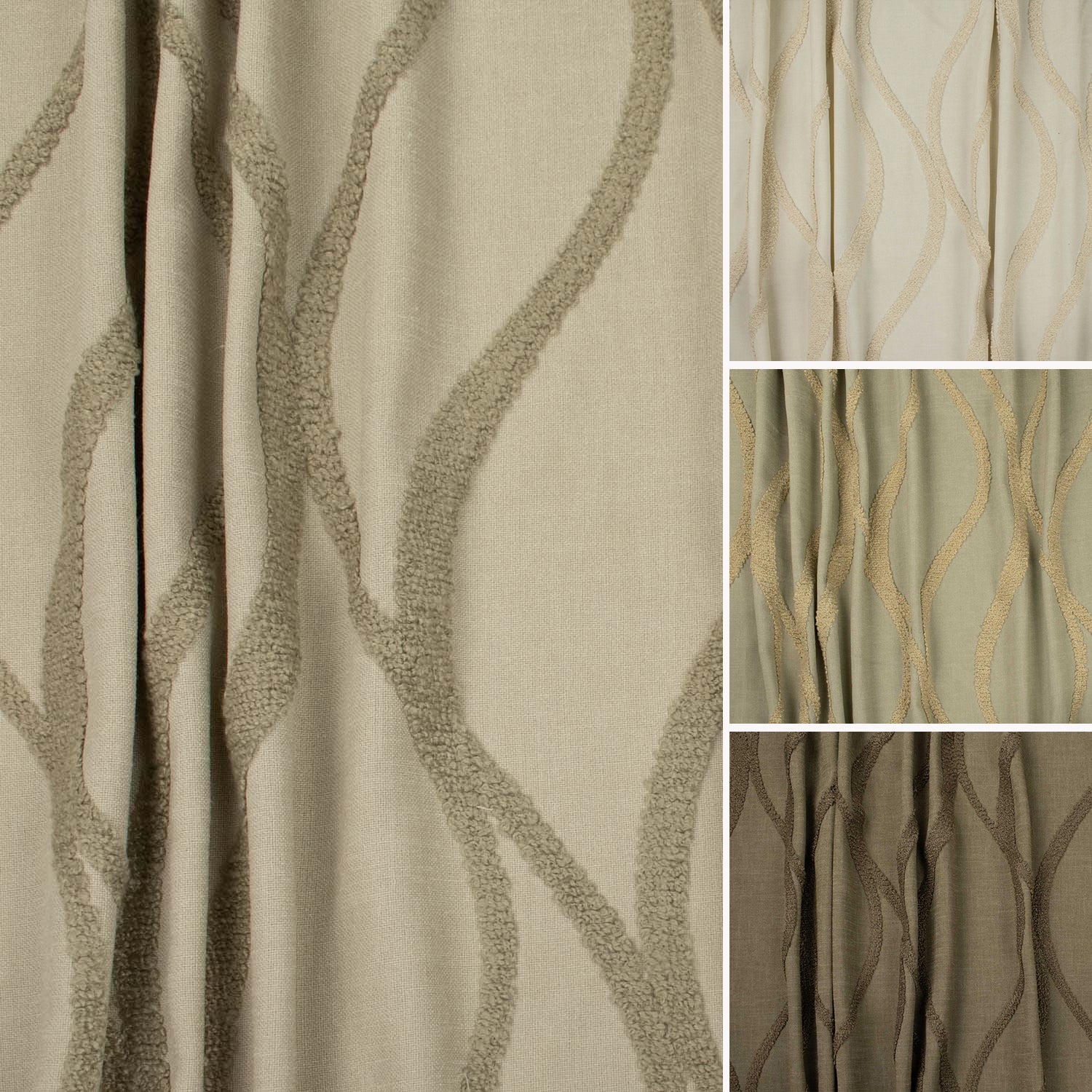 Molto by Zepel Curtaining/Upholstery Embroideredn Wave Linen