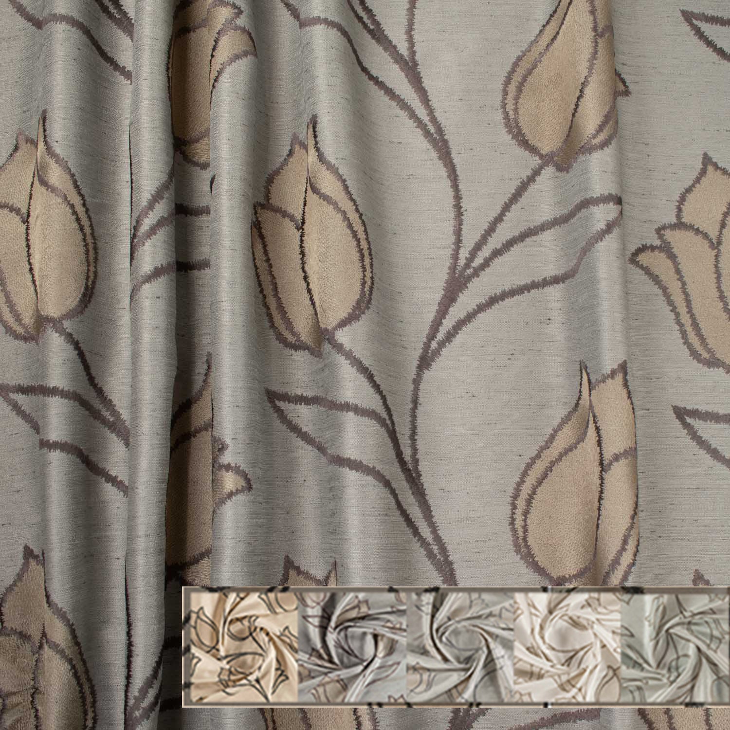 Montana by Zepel - Curtaining/Upholstery Floral Vines Embossed Jacquard