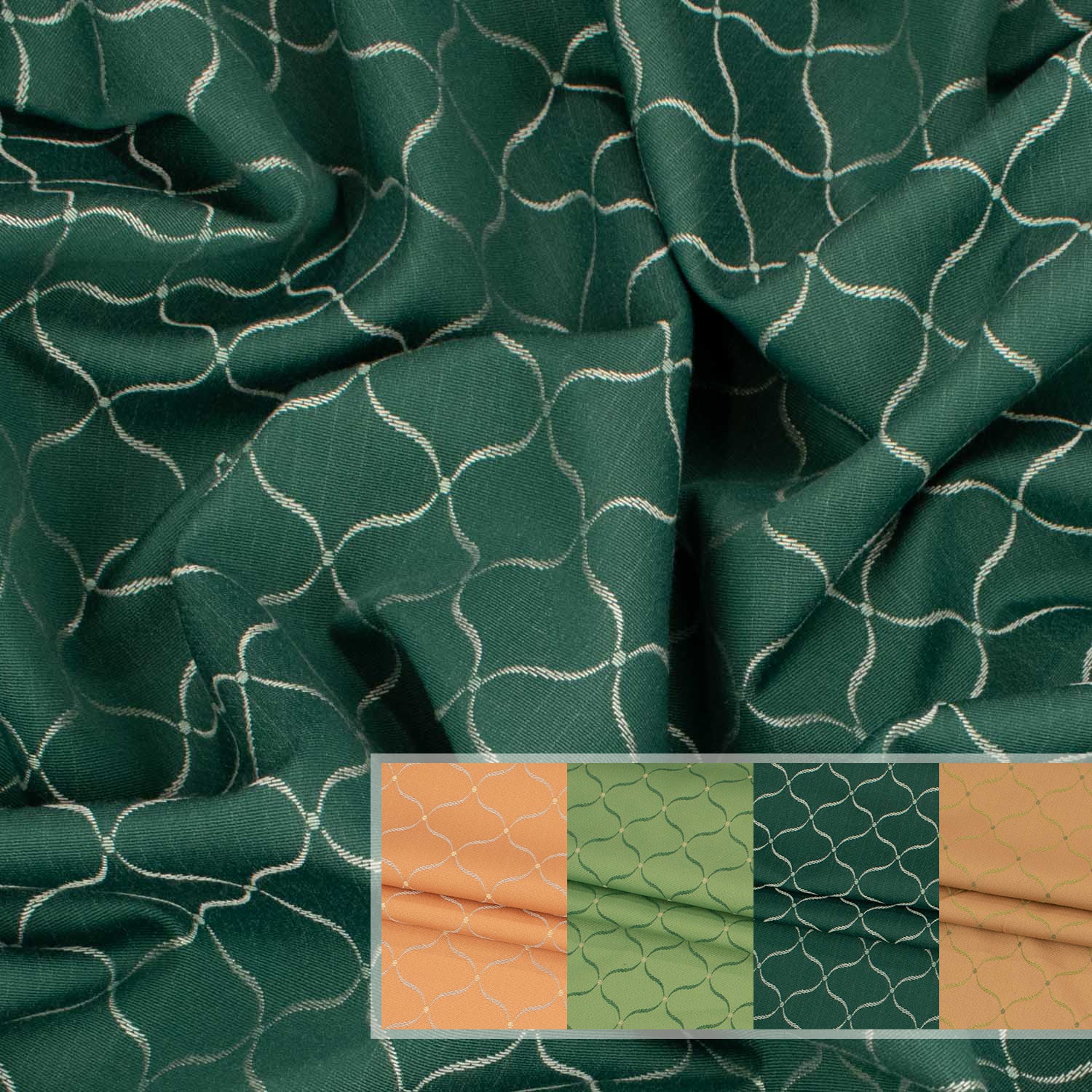 Moroccan Quatrefoil Jacquard Curtaining/Upholstery