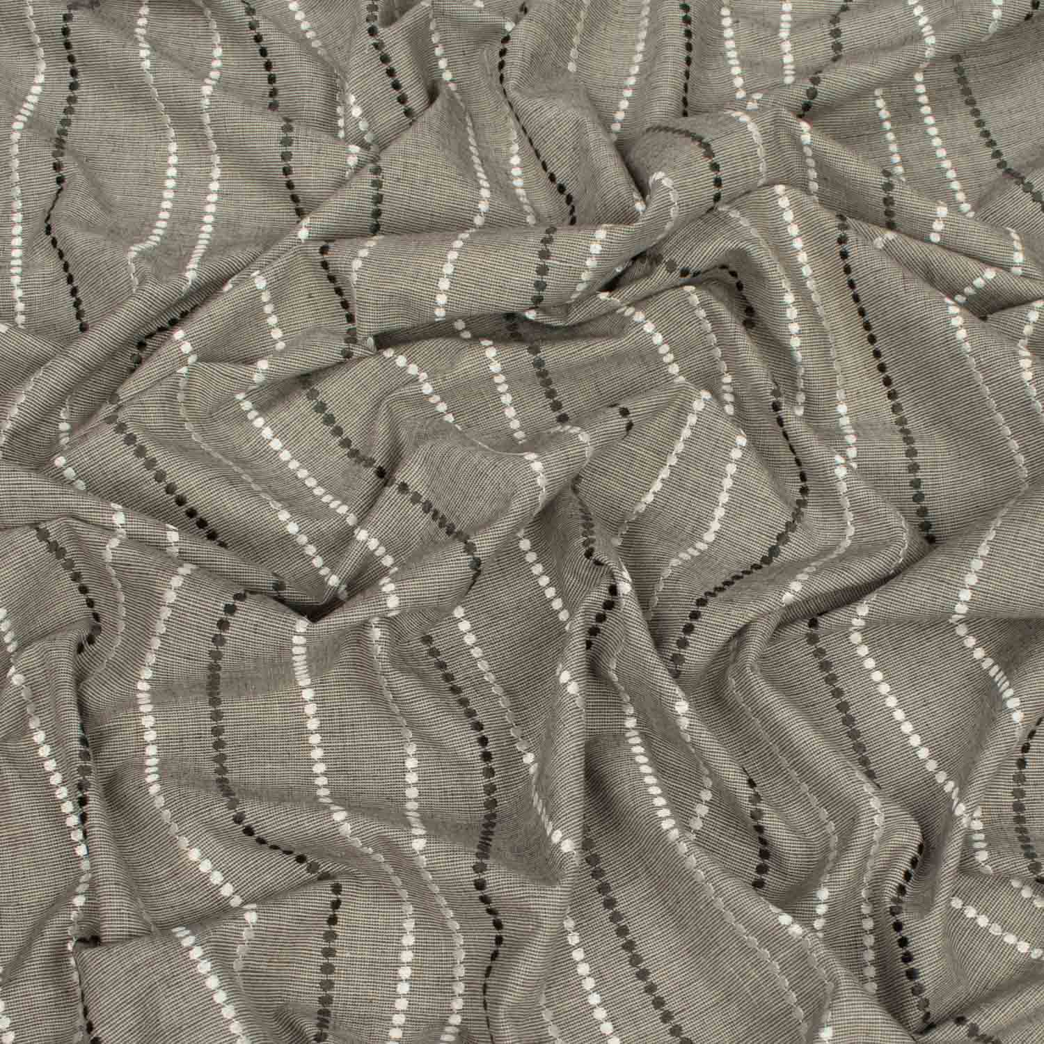 Morse by Zepel Curtaining/Upholstery Embroidery Spot Stripes