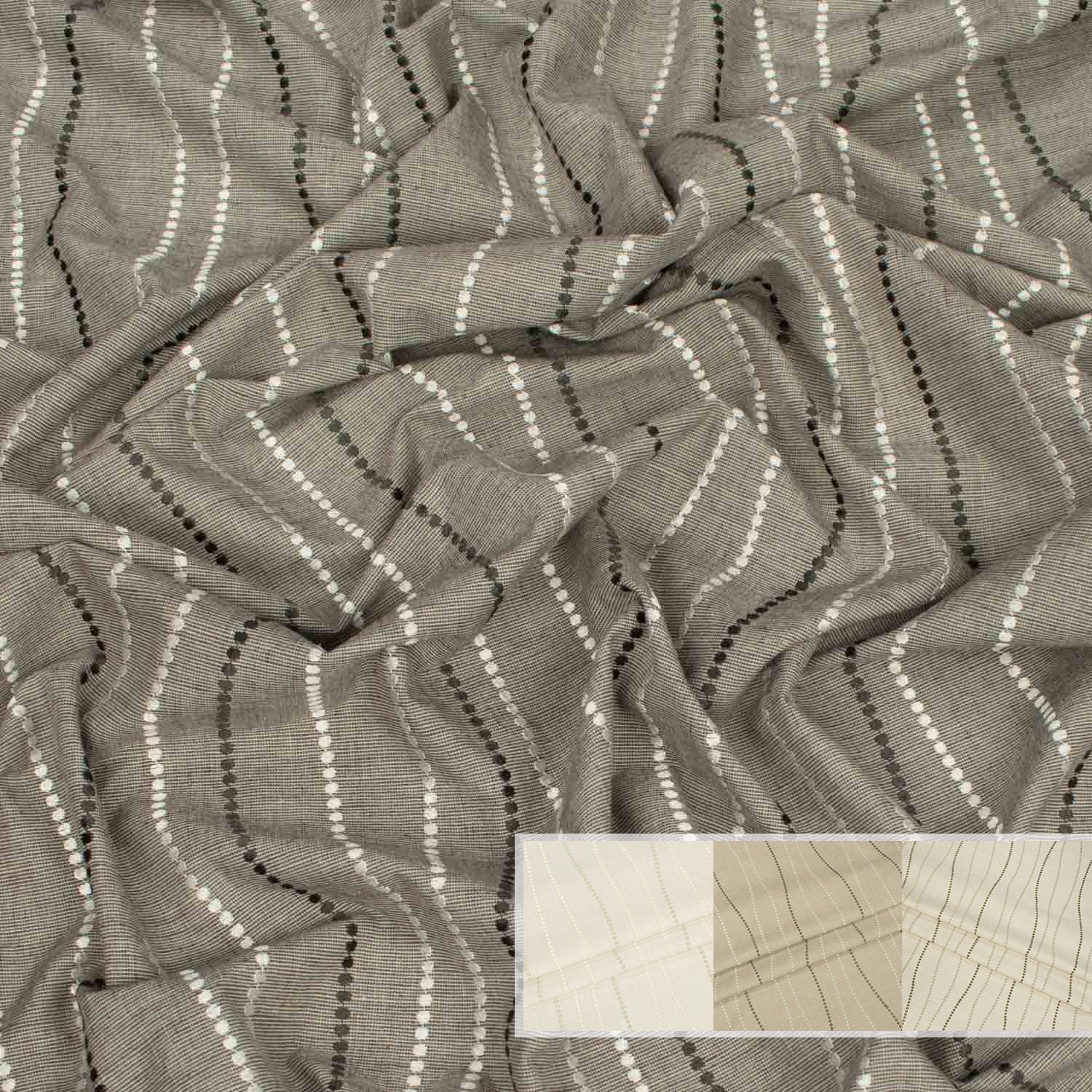Morse by Zepel Curtaining/Upholstery Embroidery Spot Stripes