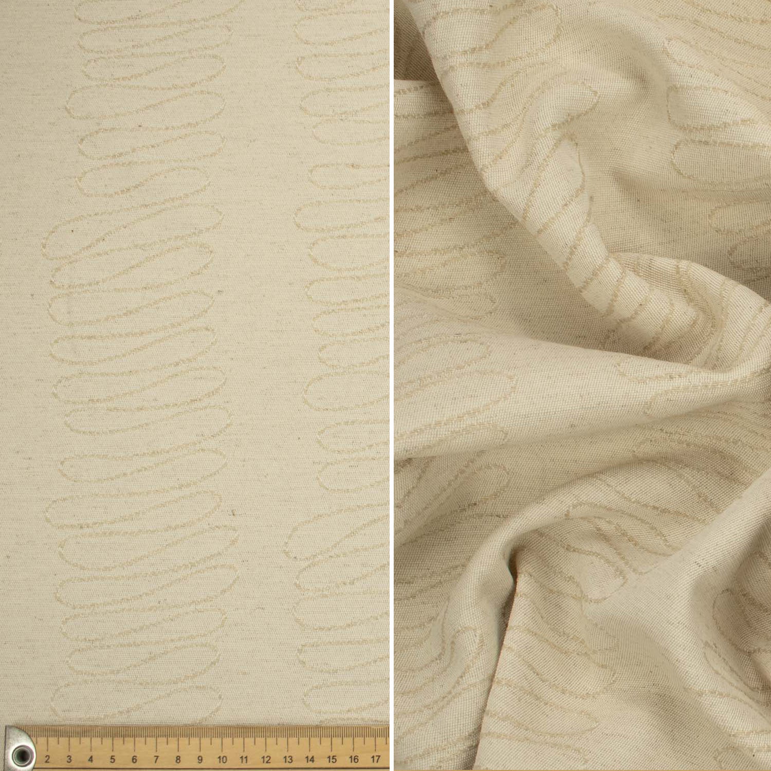 Natural White Jacquard Curtaining/Upholstery Fabric 150CM