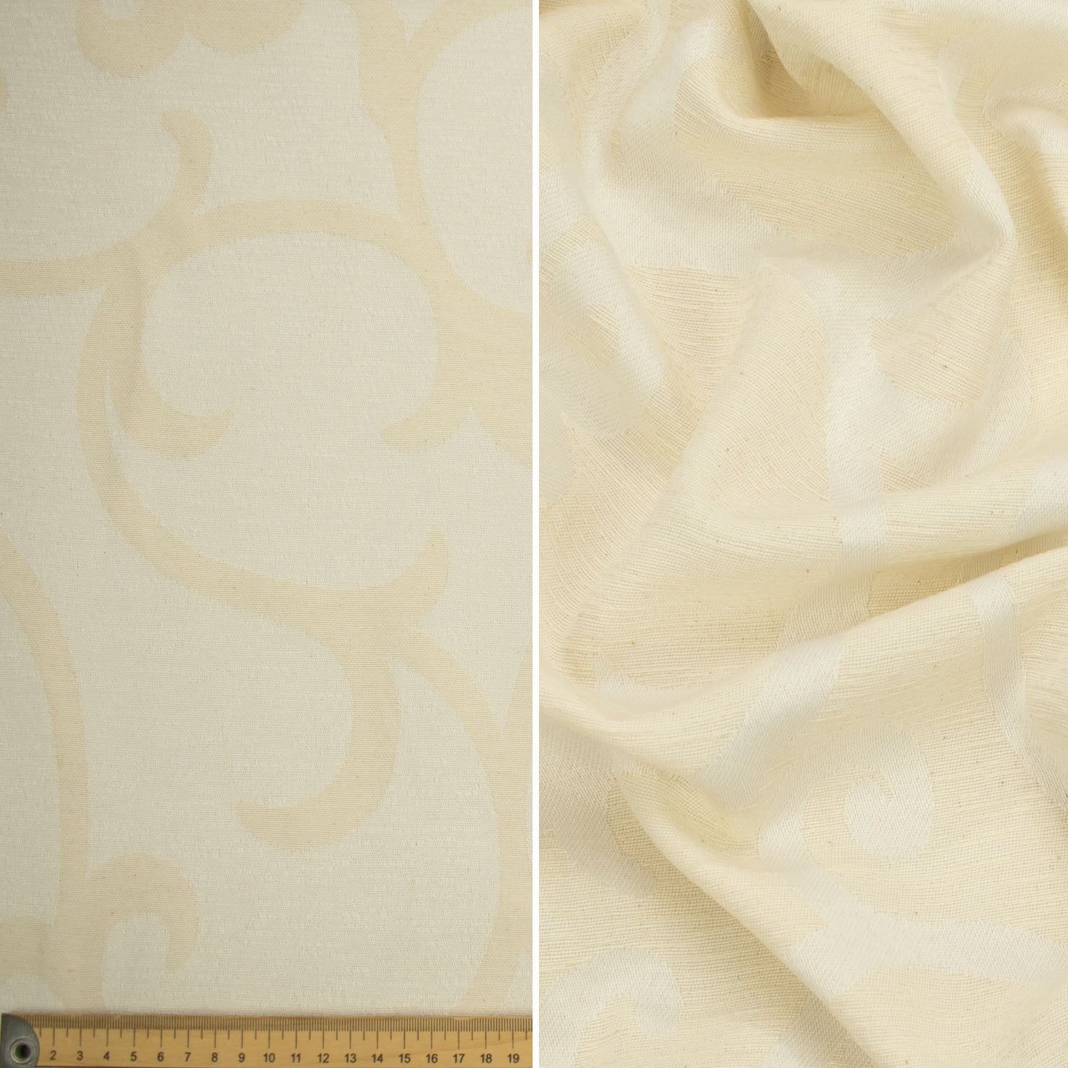Natural White Jacquard Curtaining/Upholstery Fabric 150CM