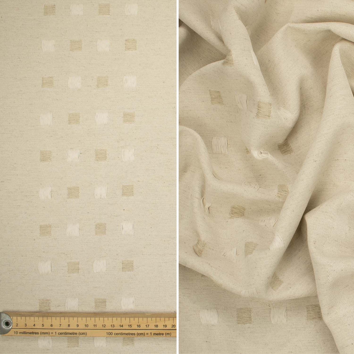 Natural White Jacquard Curtaining/Upholstery Fabric 150CM
