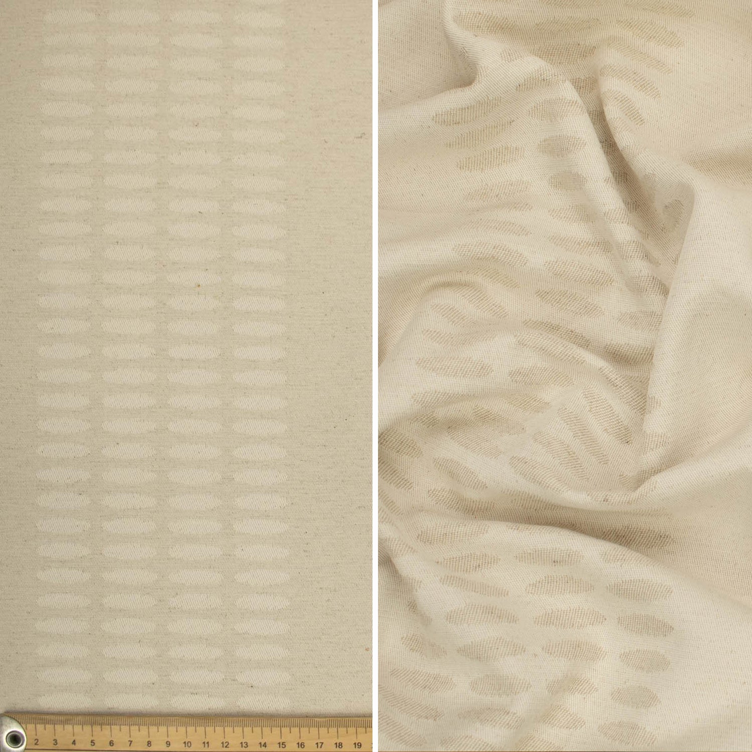 Natural White Jacquard Curtaining/Upholstery Fabric 150CM