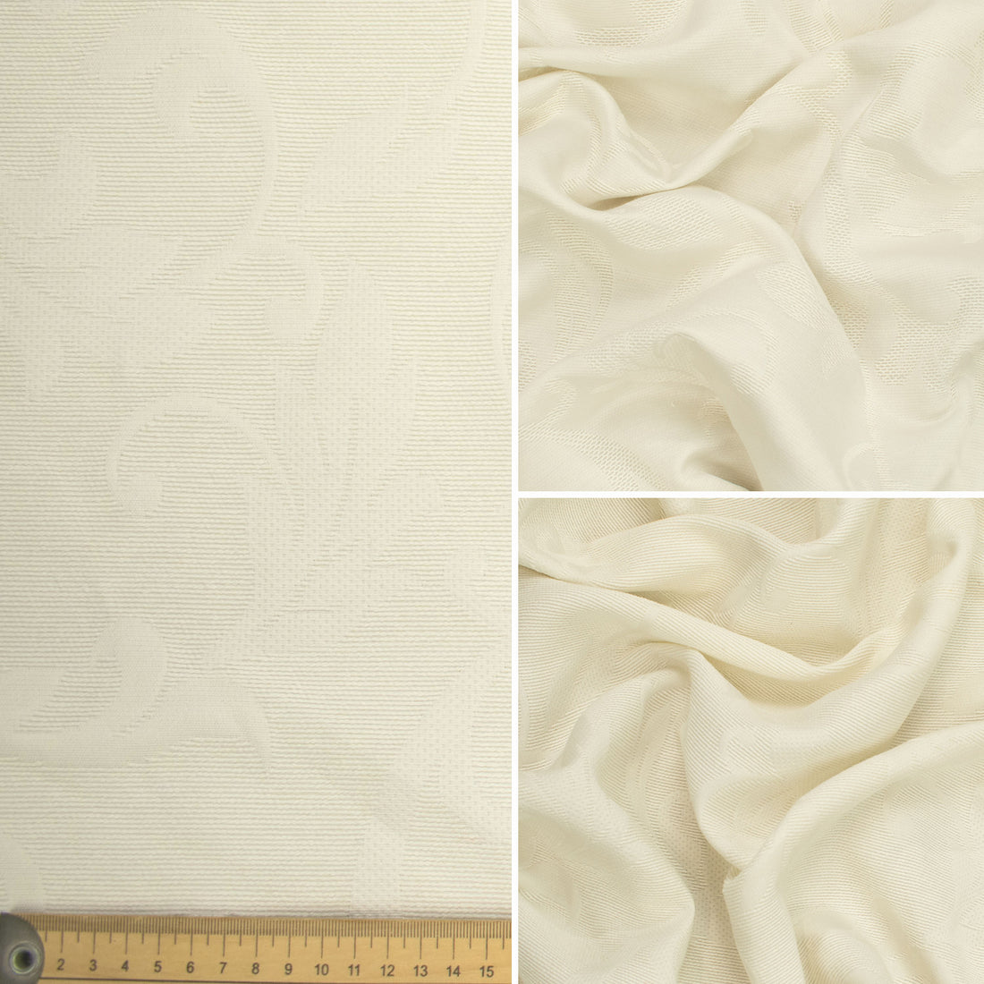Natural White Jacquard Curtaining/Upholstery Fabric 150CM