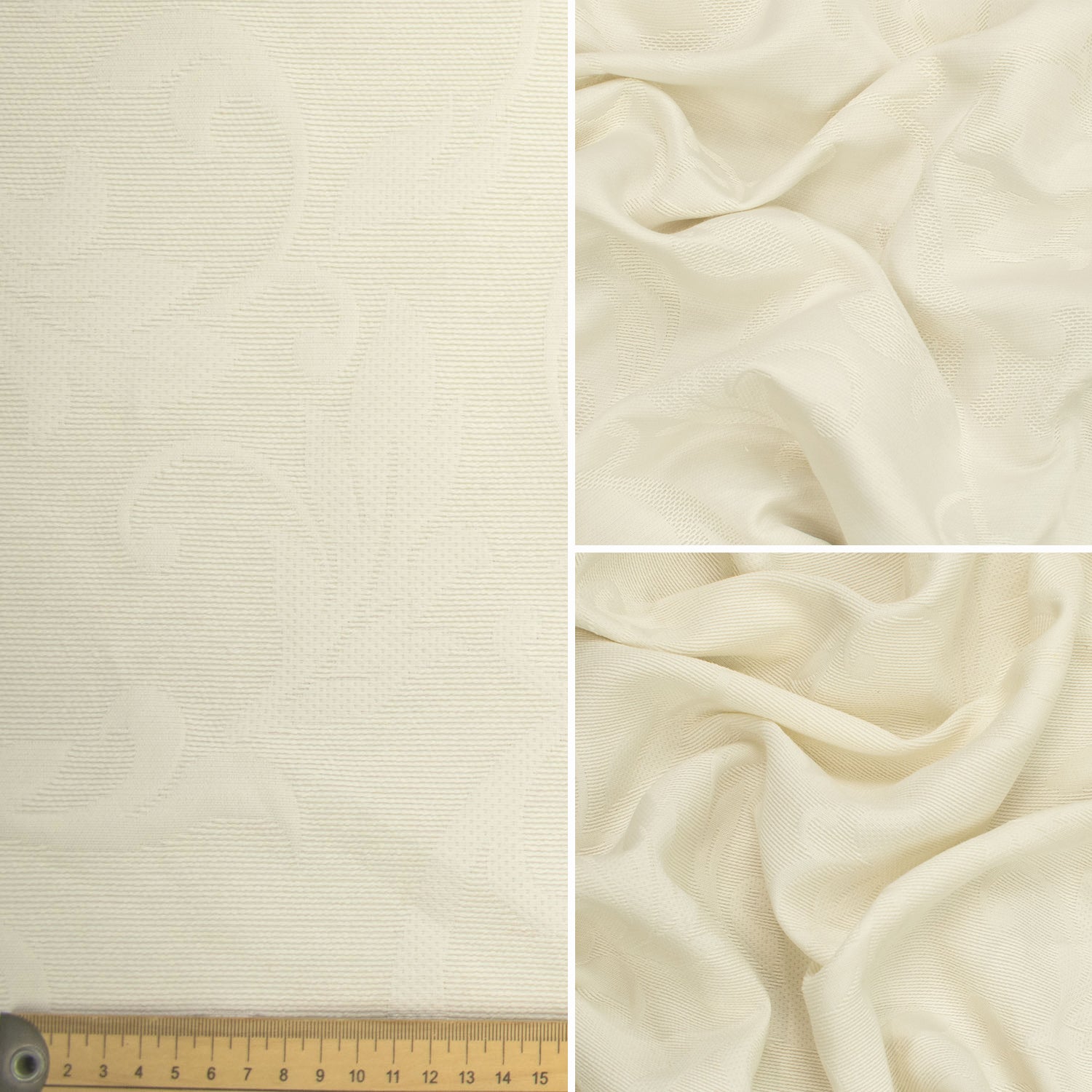 Natural White Jacquard Curtaining/Upholstery Fabric 150CM