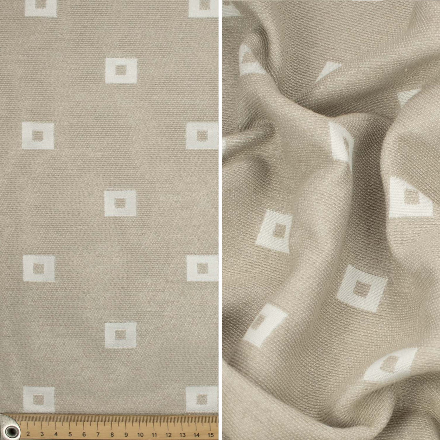 Natural White Jacquard Curtaining/Upholstery Fabric 150CM