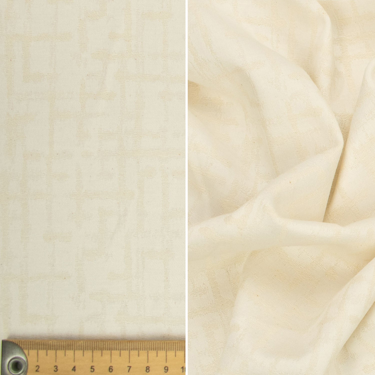 Natural White Jacquard Curtaining/Upholstery Fabric 150CM